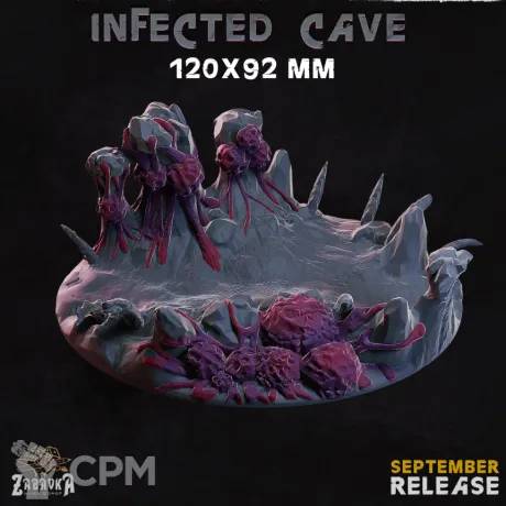 Описание картинки Infected Сave Base 120x92мм от 3Д-Печка по цене 400руб | Свободный Рынок Миниатюр - СРМ