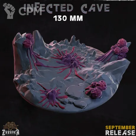 Описание картинки Infected Сave Base 130мм от 3Д-Печка по цене 350руб | Свободный Рынок Миниатюр - СРМ