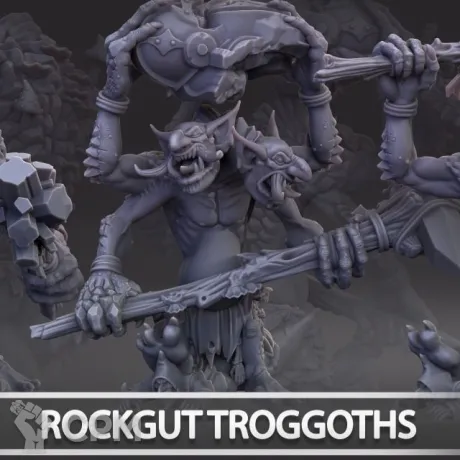 Описание картинки Rockgut Troggoths 3шт от Knight of Light по цене 1 800руб | Свободный Рынок Миниатюр - СРМ