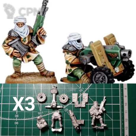Описание картинки Tallarn Heavy Bolter Squad (1994) от Stark Foundry по цене 1 755руб | Свободный Рынок Миниатюр - СРМ