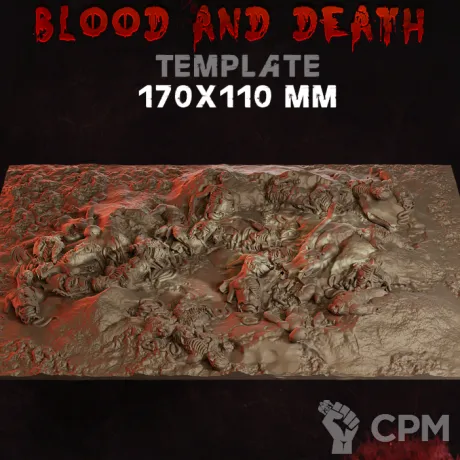 Описание картинки Blood and Death Base 170x110мм от 3Д-Печка по цене 500руб | Свободный Рынок Миниатюр - СРМ