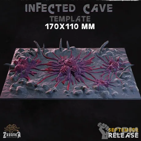 Описание картинки Infected Сave Base 170x110мм от 3Д-Печка по цене 500руб | Свободный Рынок Миниатюр - СРМ