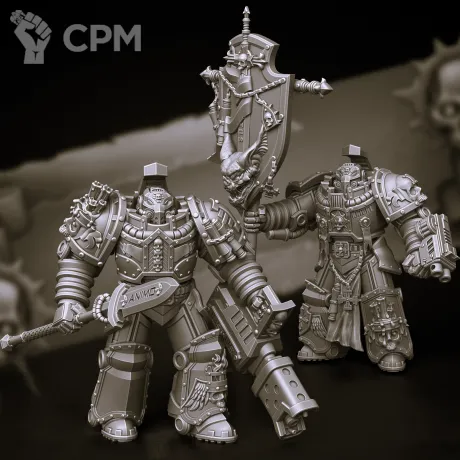 Описание картинки Brotherhood Terminator Squad / Paladin Squad 1 (отряд 5 моделей) от Магазин Альфария по цене 1 000руб | Свободный Рынок Миниатюр - СРМ