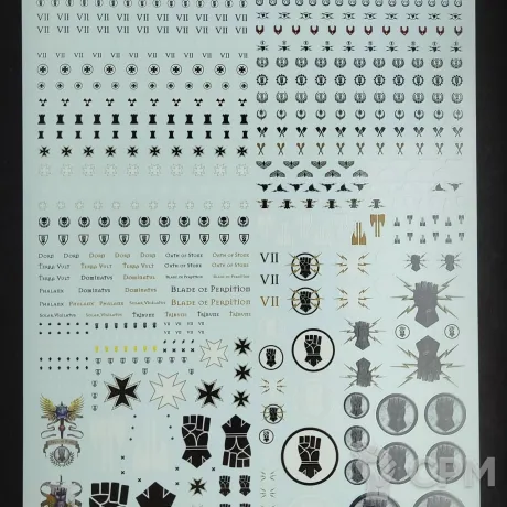 Описание картинки Transfer Sheet Imperial Fists от ССП по цене 1 800руб | Свободный Рынок Миниатюр - СРМ