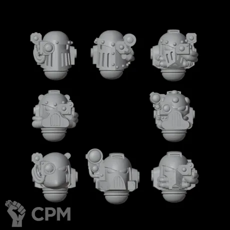 Описание картинки Apothecary's Helmets от Стальные Небеса по цене 120руб | Свободный Рынок Миниатюр - СРМ