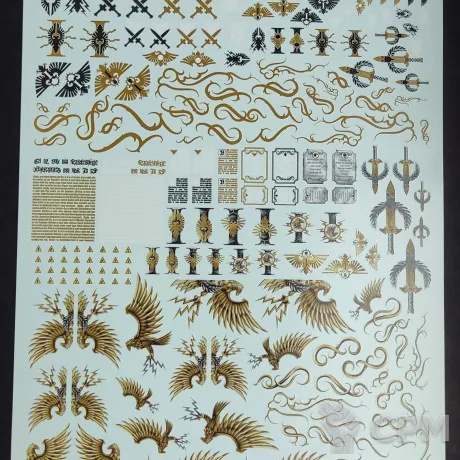 Описание картинки Transfer Sheet Adeptus Custodes от ССП по цене 1 800руб | Свободный Рынок Миниатюр - СРМ