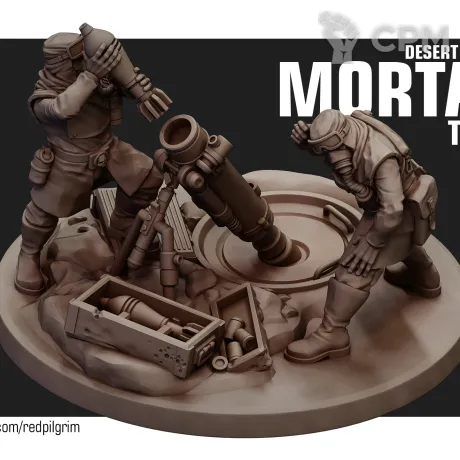 Описание картинки Heavy Weapons Squad Mortar/Hawks Mortar Team от Laboratory of Chaos по цене 100руб | Свободный Рынок Миниатюр - СРМ