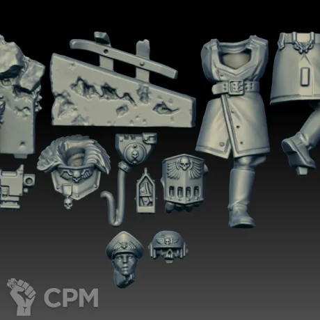 Описание картинки Commissar Graves on Foot (Scan) от AxeL's Forge по цене 150руб | Свободный Рынок Миниатюр - СРМ