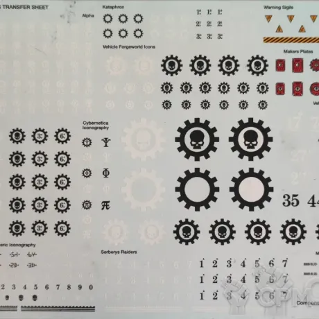 Описание картинки Adeptus Mechanicus transfer sheet Decals от Black Legion Hall по цене 440руб | Свободный Рынок Миниатюр - СРМ