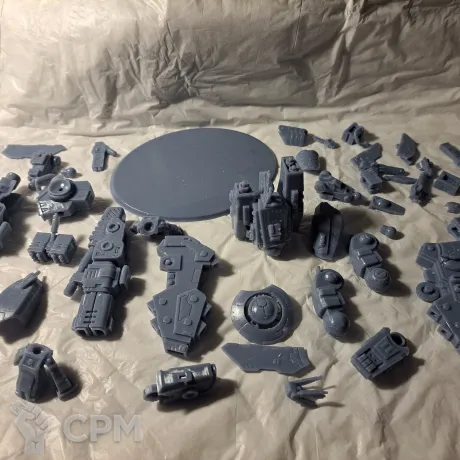 Описание картинки Riptide Battlesuit с базой от 3d печать на заказ по цене 100руб | Свободный Рынок Миниатюр - СРМ