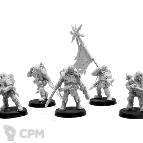 Описание картинки Renegade Militia Command от WastelandMiniatures по цене 630руб | Свободный Рынок Миниатюр - СРМ