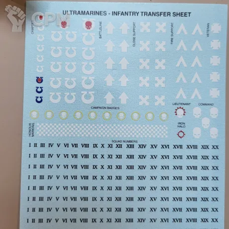 Описание картинки Декали пехоты Ultramarines infantry Transfer Sheets от Утка по цене 330руб | Свободный Рынок Миниатюр - СРМ