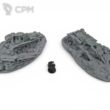 Описание картинки Подбитые Танки - Trench Crusade Террейн от Terrain Print по цене 1 100руб | Свободный Рынок Миниатюр - СРМ