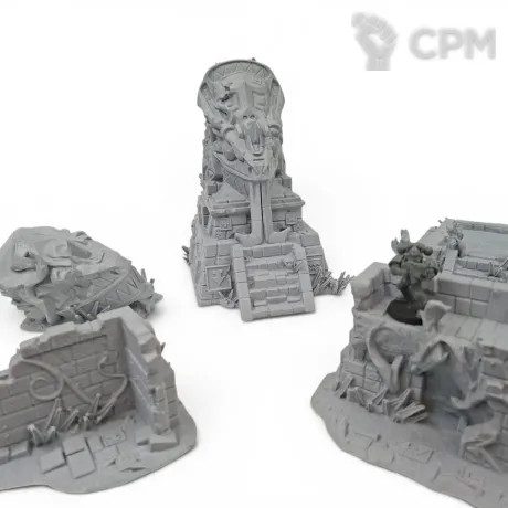 Описание картинки Руины поселения Людоящеров - Фэнтези Террейн от Terrain Print по цене 2 650руб | Свободный Рынок Миниатюр - СРМ