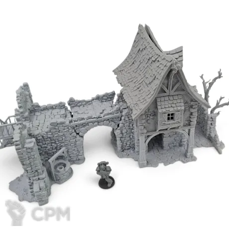Описание картинки Особняк Холлоустон - Фэнтези Террейн, Forgotten Town от Terrain Print по цене 2 950руб | Свободный Рынок Миниатюр - СРМ
