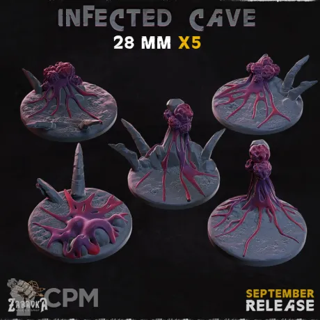 Описание картинки Infected Сave Base 28 мм от 3Д-Печка по цене 40руб | Свободный Рынок Миниатюр - СРМ
