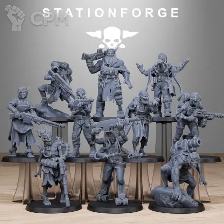 Описание картинки +Corrupted Guard Abhumans + Культисты от WastelandMiniatures по цене 850руб | Свободный Рынок Миниатюр - СРМ