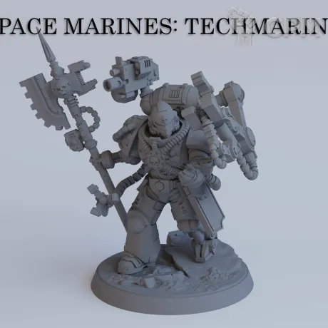 Описание картинки Набор миниатюр Warhammer 40000 Adeptus Astartes: Techmarine / Космодесант: Техмарин от Лавка Приключенца по цене 249руб | Свободный Рынок Миниатюр - СРМ