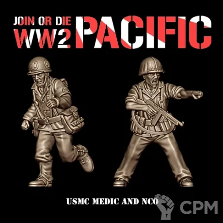 Описание картинки USMC MEDIC AND NCO от 3DPrintClub по цене 95руб | Свободный Рынок Миниатюр - СРМ