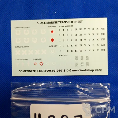 Описание картинки Space Marine transfer sheet small #307 от WakoLab (Origs) по цене 320руб | Свободный Рынок Миниатюр - СРМ