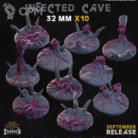 Описание картинки Infected Сave Base 32 мм от 3Д-Печка по цене 50руб | Свободный Рынок Миниатюр - СРМ