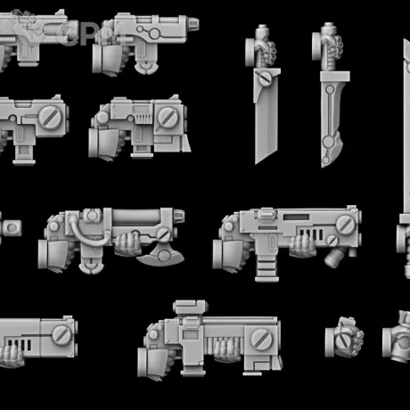 Описание картинки Weapons FULL set DW (more Right Hands) от LDBits по цене 821руб | Свободный Рынок Миниатюр - СРМ