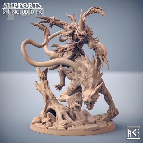 Описание картинки Гнолл наездник на Ускользающем Звере от Gabrigame_Print по цене 1 070руб | Свободный Рынок Миниатюр - СРМ