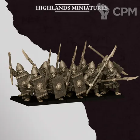 Описание картинки HOBGOBLIN SPEARMEN от Wardog Workshop по цене 1 000руб | Свободный Рынок Миниатюр - СРМ
