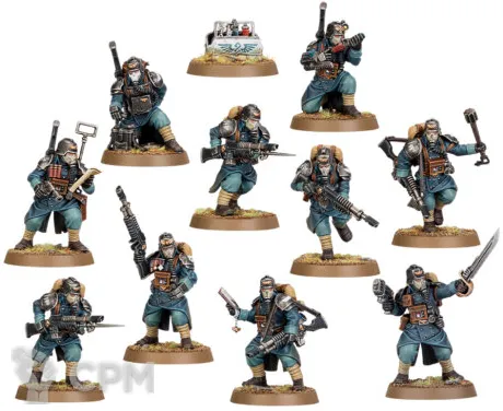 Описание картинки Kill Team: Death Korps + фигурные базы "Окопы" от Alchba по цене 2 500руб | Свободный Рынок Миниатюр - СРМ