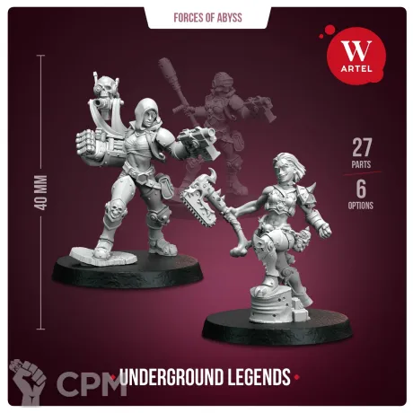 Описание картинки Комплект миниатюр Underground Legends от Артель W по цене 1 900руб | Свободный Рынок Миниатюр - СРМ