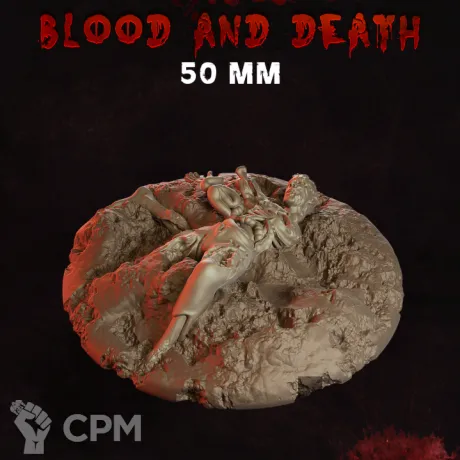 Описание картинки Blood and Death Base 50мм от 3Д-Печка по цене 130руб | Свободный Рынок Миниатюр - СРМ