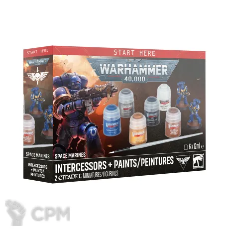 Описание картинки Предзаказ на Warhammer 40000 SPACE MARINES INTERCESSOR + PAINTS SET от Дауран по цене 3 000руб | Свободный Рынок Миниатюр - СРМ