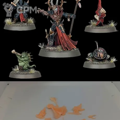 Описание картинки Mibyllorr Darkfang, Chaos Sorcerer Lord от Орки с наГорки по цене 100руб | Свободный Рынок Миниатюр - СРМ
