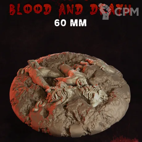 Описание картинки Blood and Death Base 60мм от 3Д-Печка по цене 180руб | Свободный Рынок Миниатюр - СРМ