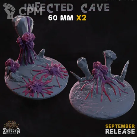 Описание картинки Infected Сave Base 60мм от 3Д-Печка по цене 180руб | Свободный Рынок Миниатюр - СРМ