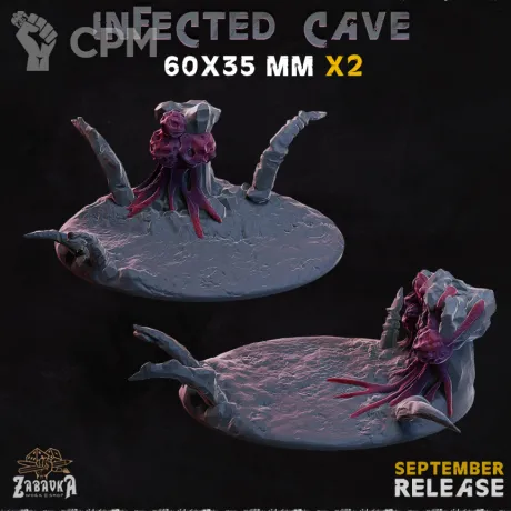 Описание картинки Infected Сave Base 60x35мм от 3Д-Печка по цене 150руб | Свободный Рынок Миниатюр - СРМ