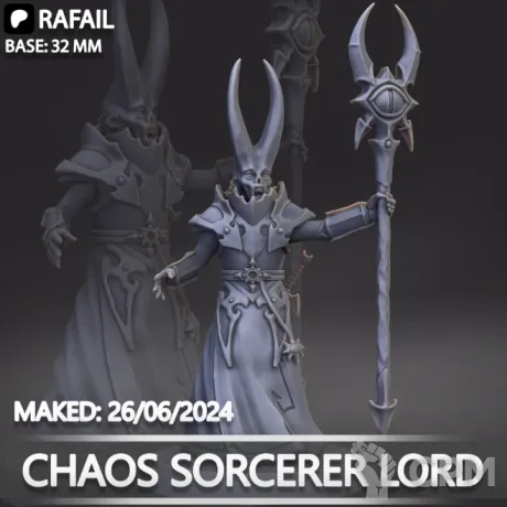Описание картинки Chaos Sorcerer Lord от Knight of Light по цене 180руб | Свободный Рынок Миниатюр - СРМ