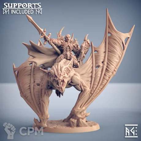 Описание картинки Вампир верхом на чудовищной летучей мыши (Vampire от Gabrigame_Print по цене 1 650руб | Свободный Рынок Миниатюр - СРМ