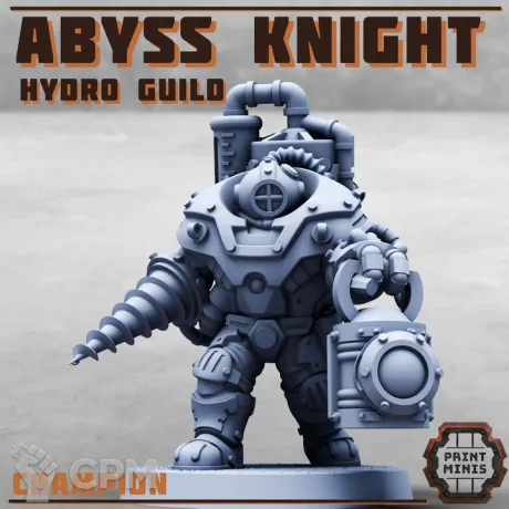 Описание картинки Abyss Knight - Hydro Guild от PocketSized Prints по цене 250руб | Свободный Рынок Миниатюр - СРМ