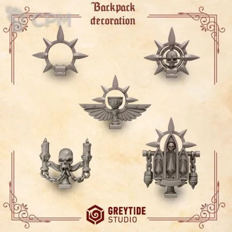 Описание картинки Blood Angels - Backpacks decoration от Мастерская террейна по цене 100руб | Свободный Рынок Миниатюр - СРМ