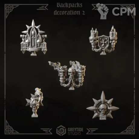 Описание картинки Black Templars - Backpacks decoration 2 от Мастерская террейна по цене 100руб | Свободный Рынок Миниатюр - СРМ