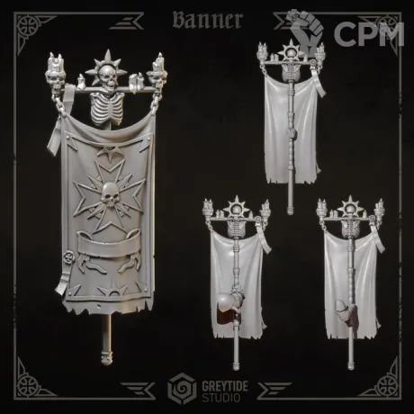 Описание картинки Black Templars - Banner от Мастерская террейна по цене 280руб | Свободный Рынок Миниатюр - СРМ