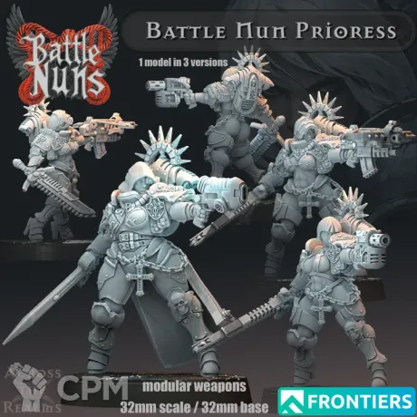 Описание картинки Battle Nun Prioress от PocketSized Prints по цене 250руб | Свободный Рынок Миниатюр - СРМ