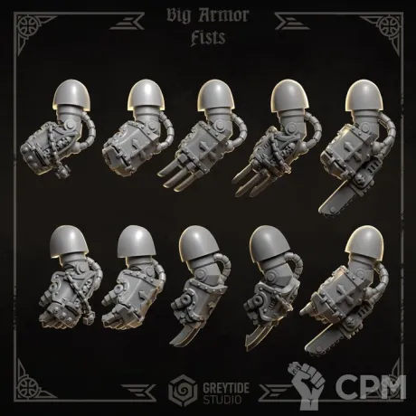 Описание картинки Black Templars - Big armor fists от Мастерская террейна по цене 200руб | Свободный Рынок Миниатюр - СРМ