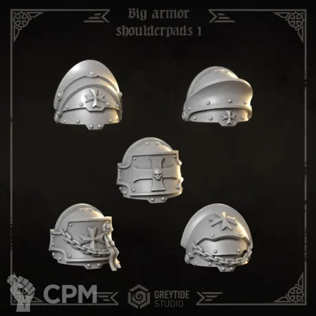 Описание картинки Black Templars - Big armor shoulderpads 1 от Мастерская террейна по цене 150руб | Свободный Рынок Миниатюр - СРМ