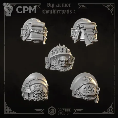 Описание картинки Black Templars - Big armor shoulderpads 2 от Мастерская террейна по цене 150руб | Свободный Рынок Миниатюр - СРМ