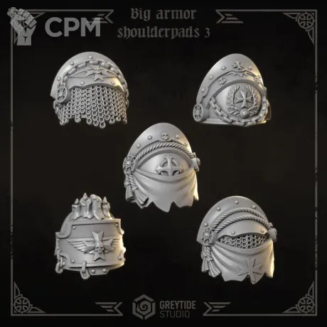 Описание картинки Black Templars - Big armor shoulderpads 3 от Мастерская террейна по цене 150руб | Свободный Рынок Миниатюр - СРМ