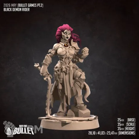 Описание картинки Black Demon Rider от PocketSized Prints по цене 200руб | Свободный Рынок Миниатюр - СРМ