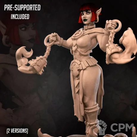 Описание картинки Fiora, the Fire Monk от PocketSized Prints по цене 200руб | Свободный Рынок Миниатюр - СРМ