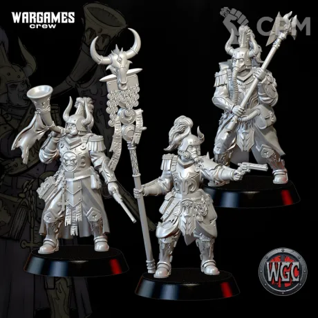 Описание картинки Gilded Linebreakers Command x3 от PocketSized Prints по цене 600руб | Свободный Рынок Миниатюр - СРМ